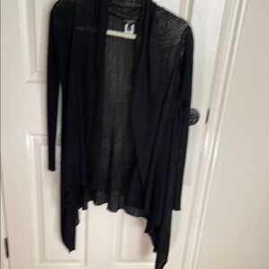 Women's Black Open Front Cardigan
